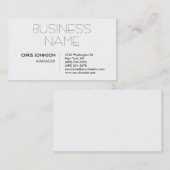 トレンディーシックブラック&ホワイトマネージャー名刺 名刺 (正面/裏面)