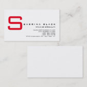 トレンディーシックホワイトレッドモノグラムビジネスカード 名刺 (正面/裏面)