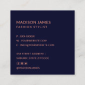 トレンディーシックモダンフローラファッショナブルプロフェッショナル スクエア名刺 (裏面)