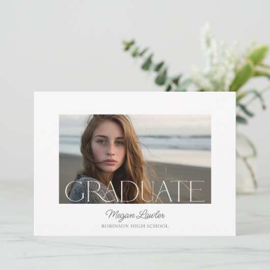 トレンディーシック大学院パーティー招待状フォトカード 招待状 (スタンド正面)