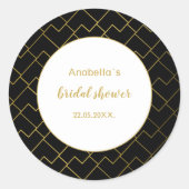 トレンディーシック幾何ゴールデンブラック ラウンドシール (正面)