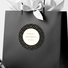 トレンディーシック幾何ゴールデンブラック ラウンドシール