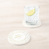 トレンディーシック幾何ゴールデンホワイト コースター (側面)