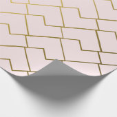 トレンディーシック幾何ゴールデン赤面タイル ラッピングペーパー (角)