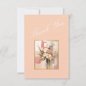 トレンディーシック幾何ブーケサンキューカード セーブザデート (正面)