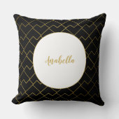 トレンディーシック幾何学的ゴールデンパターン クッション (正面)