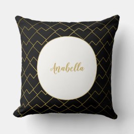 トレンディーシック幾何学的ゴールデンパターン クッション