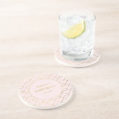 トレンディーシック幾何学黄金の赤面タイルパターン コースター (側面)