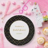 トレンディーシック幾何学黄金の赤面タイルパターン ペーパープレート (パーティー)