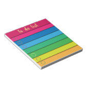 トレンディーシック水平虹ストライプのリストする ノートパッド (アングル)