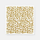 トレンディーシック金ゴールド水玉模様グリッターフォトプリント スタンダードカクテルナプキン (正面)