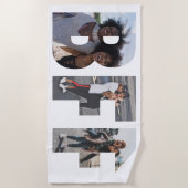 トレンディーシックBFFフォトコラージュ最高のフレンズフォーエバー ビーチタオル (正面)