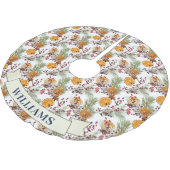 トレンディーシトラスオレンジ素朴PIneグリーンリー ブラッシュドポリエステルツリースカート (アングル)