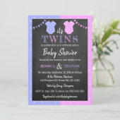 トレンディーシャルボードボーイ&ガールツインズベビーシャワー 招待状 (スタンド正面)