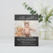 トレンディーシャルボード写真誕生のお知らせ 案内ポストカード (スタンド正面)