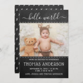 トレンディーシャルボード写真誕生のお知らせ 案内状 (正面/裏面)