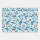 トレンディーシャークテーマザシーデコール ラッピングペーパーシート (正面2)