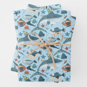 トレンディーシャークテーマザシーデコール ラッピングペーパーシート (インサイチュ)