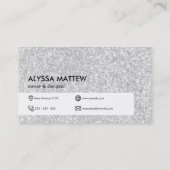 トレンディーシルバーカスタムグリッターガーリーグラムカスタム 名刺 (裏面)