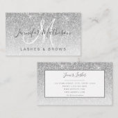 トレンディーシルバーグリッターがまつげ眉毛の化粧師 名刺 (正面/裏面)