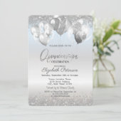 トレンディーシルバーグリッターダイヤモンドバルーン 招待状 (スタンド正面)