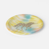 トレンディーシルバーグリッターユニコーン絞り染め ペーパープレート (アングル)