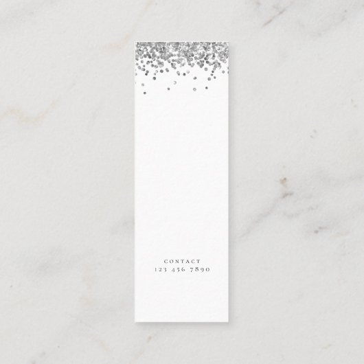 トレンディーシルバーグリッター写真2024卒業 コーリングカード (裏面)