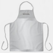 トレンディーシルバーグレイモダンプロフェッショナル名 エプロン (正面)