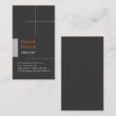 トレンディーシルバーグレストライプイ縦型名刺 名刺 (正面/裏面)