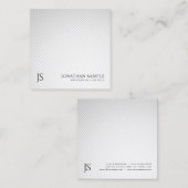 トレンディーシルバーグレーミニマリストモノグラムプレーンリュックス スクエア名刺 (正面/裏面)