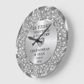 トレンディーシルバーダイヤモンド25周年記念Large Cl ラージ壁時計 (傾斜)