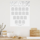 トレンディーシルバードット – シーティングチャート（17テーブル） ポスター (キッチン)