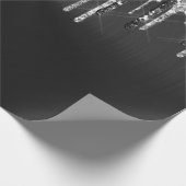 トレンディーシルバーブラックグリッタードリップグラフィック ラッピングペーパー (角)
