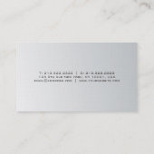 トレンディーシルバールックミニマルシックプレーンラグジュアリー 名刺 (裏面)