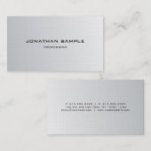 トレンディーシルバールックミニマルシックプレーンラグジュアリー 名刺 (正面/裏面)