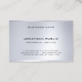 トレンディーシルバールックモダンプロフェッショナルテンプレート 名刺 (裏面)