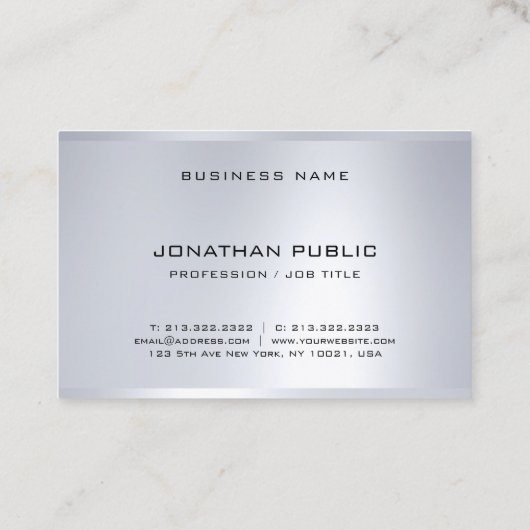 トレンディーシルバールックモダンプロフェッショナルテンプレート 名刺 (裏面)