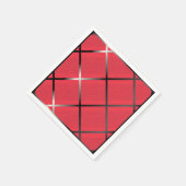 トレンディーシルバー幾何学模様レッドアースタイリッシュト スタンダードカクテルナプキン (角)