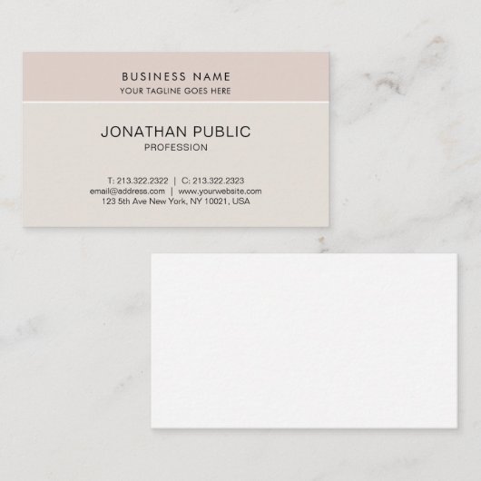 トレンディーシンプルエレガントプロフェッショナルプモダンラン 名刺 (正面/裏面)