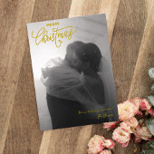 トレンディーシンプルカップル写真メリークリスマス シーズンカード