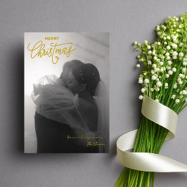 トレンディーシンプルカップル写真メリークリスマス シーズンカード