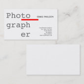 トレンディーシンプルカワイイ平赤白ビジネスカード 名刺 (正面/裏面)