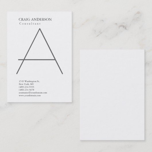 トレンディーシンプルキュートプレーン白黒 名刺 (正面/裏面)