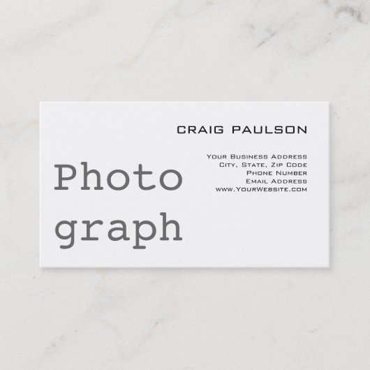 トレンディーシンプルキュート平白ビジネスカード 名刺 (正面)