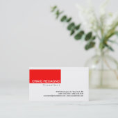 トレンディーシンプルキュート白黒レッドビジネスカード 名刺 (スタンド正面)