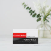 トレンディーシンプルキュート白黒レッドビジネスカード 名刺 (スタンド正面)