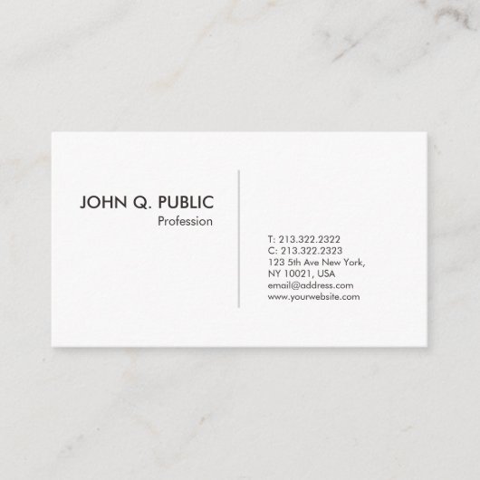 トレンディーシンプルグラフィックエレガントデザイン平白 名刺 (正面)