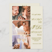 トレンディーシンプルスクリプト3フォトギャラリーQRコード セーブザデート (正面/裏面)