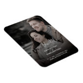 トレンディーシンプルタイポグラフィ写真結婚カップル マグネット (右側)