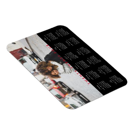 トレンディーシンプルタイポグラフィ2024フォトカレンダー マグネット (右側)